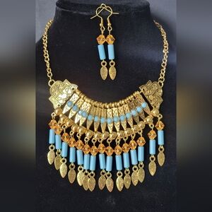 Boho Statement Necklace and Earring Set
